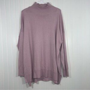 Loft XL pink long sleeve mock neck oversized cozy sweater